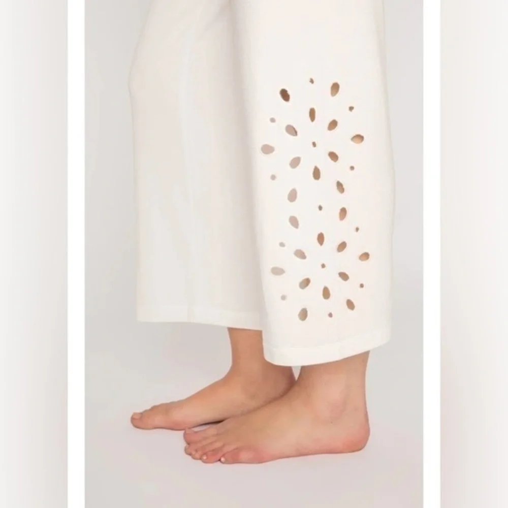 IVORY & BIRCH PJ Salvage Summer Eyelet Banded Pant large NWT